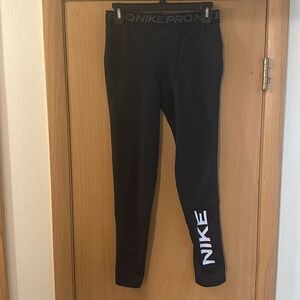 Nike Pro Kids Boys Tight Fit Dri Fit Training Tights Leggings Black Size XL